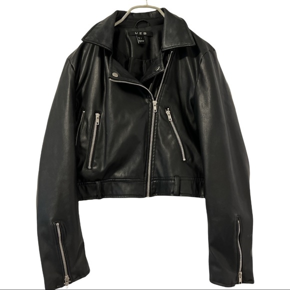 Faux 100%  leather zipper jacket - Picture 1 of 7